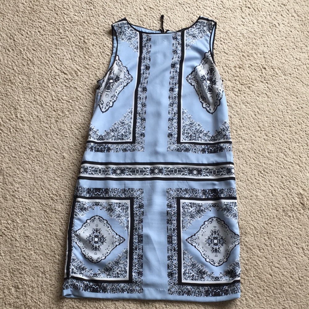 Philosophy blue dress.